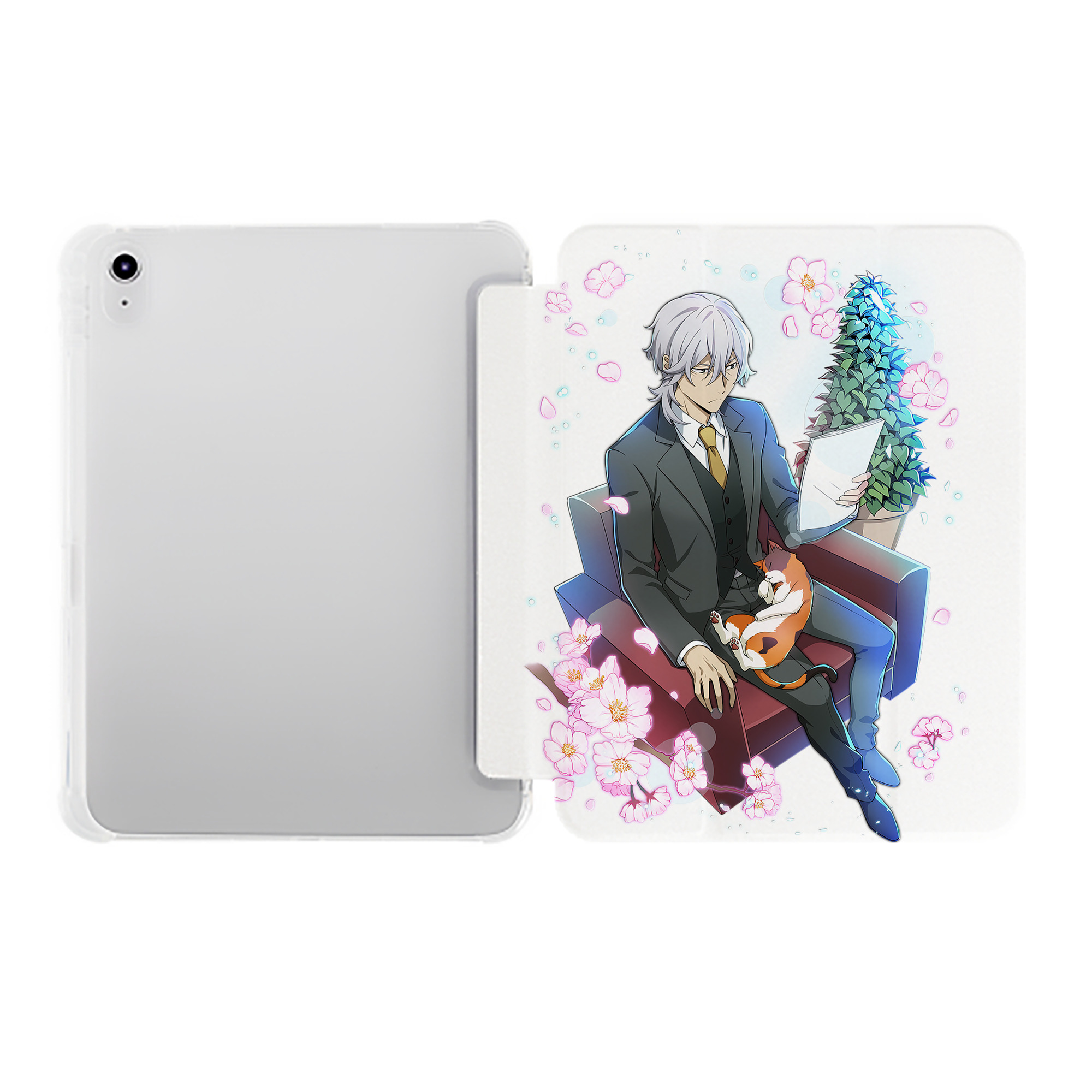 （画像用） 文豪ストレイドッグス Bungo Stray Dogs IPad ケース ペン収納付き 三つ折りスタンド PUレザー×シリコン 対応機種9.5/10.5/10.9インチ